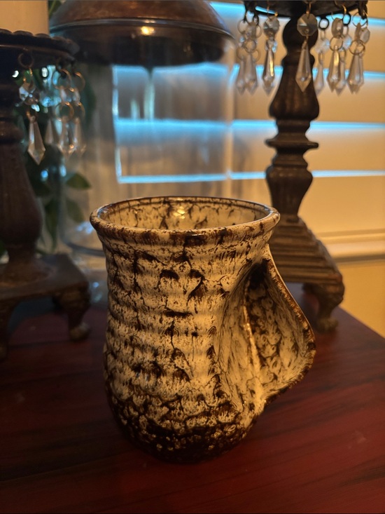 Handmade Other - Rustic Ceramic 20 oz Coffee Mug in Cream and Brown - Handmade